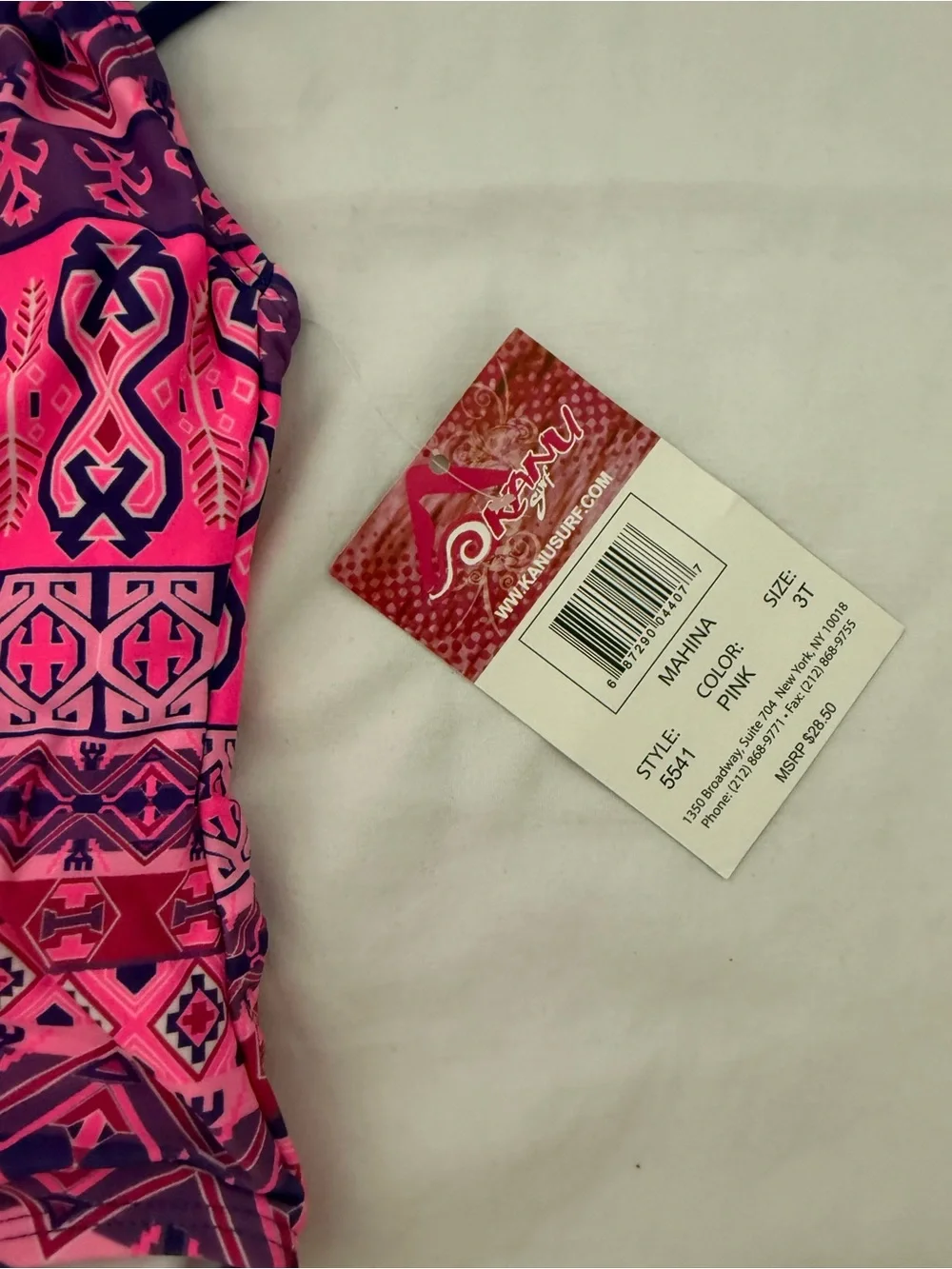 Kanu Surf Girls' Pink & Purple Patterned Halter One-Piece Swimsuit